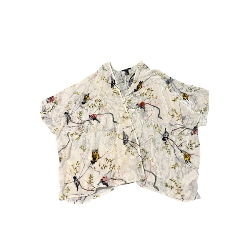 Bird & Branch Sheer Velvet Burnout Kimono Ivory Multi One Size S-XXL - Picture 13 of 14